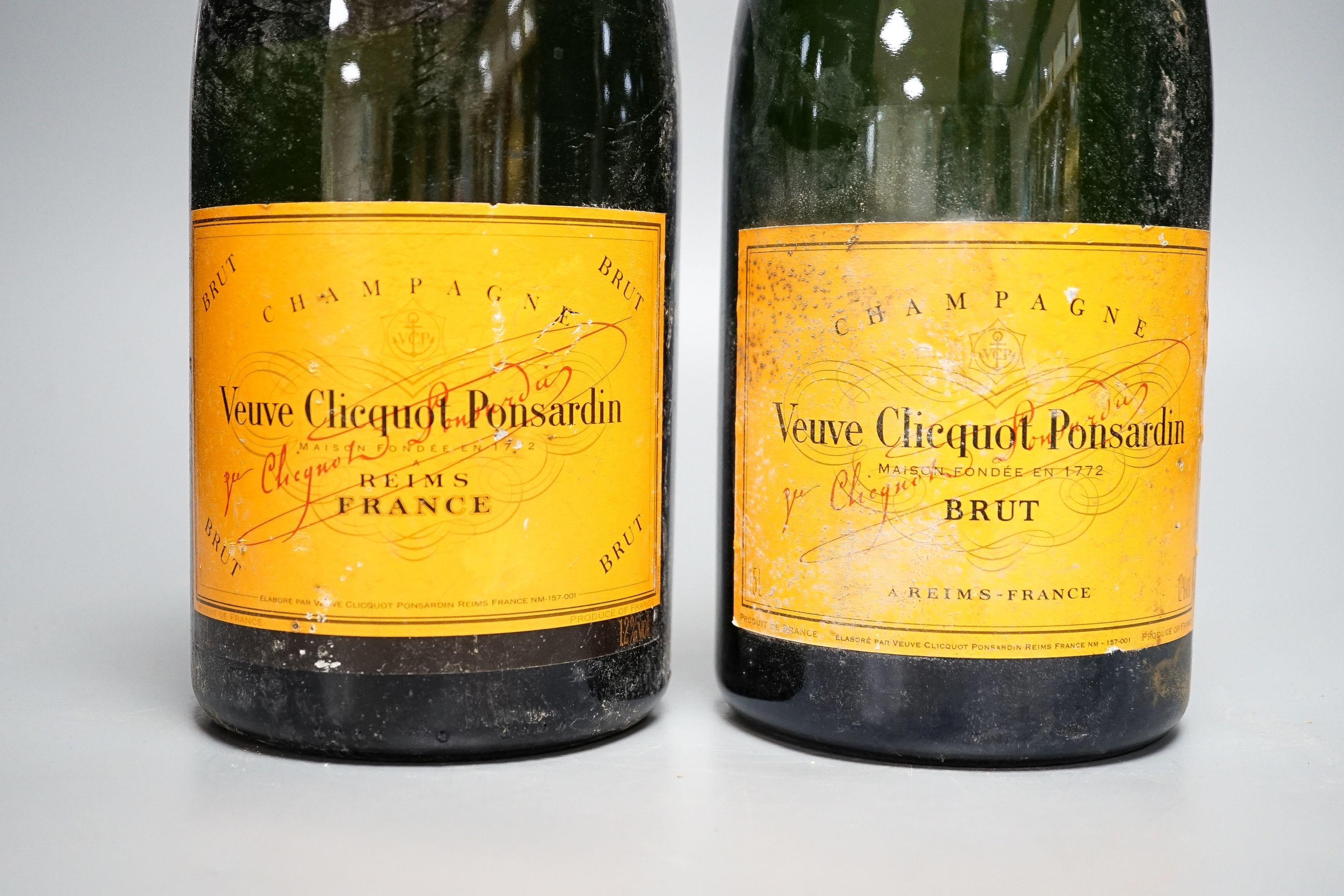 Two magnums Veuve Cliquot champagne